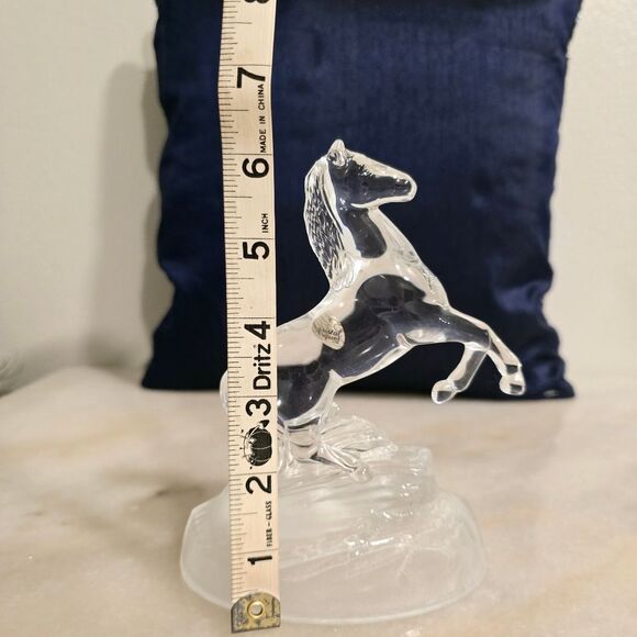 Cristal d’Arques HORSE FIGURINE Stallion Rising Up Crystal Paperweight France - Picture 4 of 8